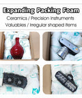 Expanding Packing Foam Sheets 21x25 Inches Pack Protective Packaging Foam for shipping fragile items and irregular shapes.