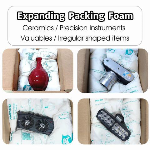 Expanding Packing Foam Sheets 21x25 Inches Pack Protective Packaging Foam for shipping fragile items and irregular shapes.