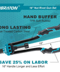 16 Inch Rivet Nut Tool Set With Hand Rivet Nut Gun featuring 16-inch handle, TPR soft rubber grip, heat-treated carbon steel.