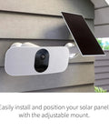 Sun Powered Solar Panel Charger For Wireless Cameras And Floodlights, Weather Resistant Easy Install on outdoor wall mount