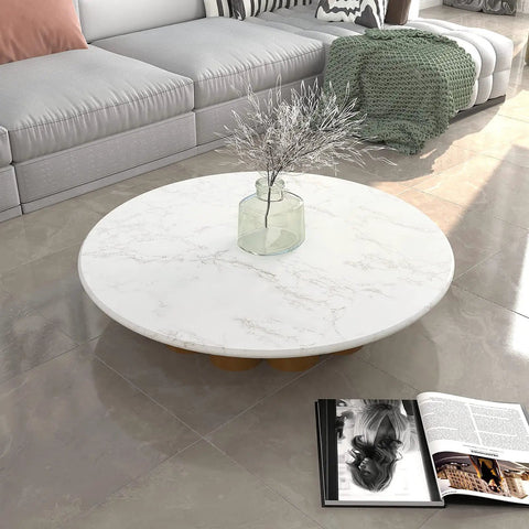 White Gold Marble Matte Vinyl Contact Paper Peel And Stick Self Adhesive Wallpaper For Kitchen Countertops And Bathrooms Waterproof Roll 32 By 354 Inches 78 Sq Ft Easy Install Today For A Quick Home Reno covering a round table.