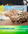 Battlefield Dozor B Combat Vehicle Armored Army Truck 3D Wooden Puzzle For Adults Military Vehicle Model Kit Build At Home Hands On Collectible Gift For Puzzle Fans, 300-piece wooden model