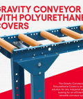 Heavy-Duty Gravity Conveyor With Poly-Coated 10 Inch Rollers, 12 Inch Width 5 Foot Length Galvanized Steel Table Saw Track System.