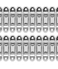 20 Pack Smooth As Silk Sliding Door And Window Rollers With Double Wheel Pulleys For Plastic Steel Frames Plus 16 Millimeter Flat Design Replacement Hardware displayed in shiny finish.
