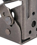 Close-up of Built Tough Folding Table Leg Brackets With Self Locking Hinge Heavy Duty Galvanized Steel support detail.