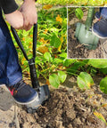 Person using Beefy Folding Camping Shovel With Wood Saw Edge, High Carbon Steel Entrenching Tool, 18.3 Inch for digging in garden.