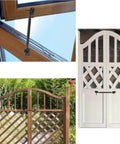 Pack Of 2 6 Inch Heavy Duty Barn Door Hook And Eye Latch Set With Mounting Screws installed on shed gates and doors