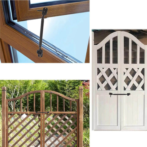 Pack Of 2 6 Inch Heavy Duty Barn Door Hook And Eye Latch Set With Mounting Screws installed on shed gates and doors