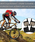 Cyclist on mountain bike with 4 Pairs Bike Brake Pads Kit For Disc Brakes Replacement With Resin And Semi Metallic Material