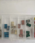32V DC Slotted MCASE Cartridge Fuse Assortment Kit for electronics and automotive use with fast acting and slow blow fuses