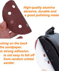 Man holding 50 Pcs 125mm 8 Holes Sanding Discs And Pads 5 Inch 40 Grit Hook And Loop Sandpaper for Random Orbital Sander
