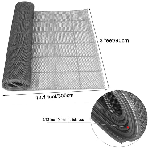 Drainage Floor Mat 3x13 Ft Non Slip Mesh Floor Cover For Wet Areas Pool Garage Patio Garden Restaurant Industrial Use