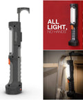 HC550 LED Flashlight Pack Of 2, Water Resistant Magnetic Work Light With AA Batteries Included shown indoors and on toolbox