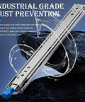 Heavy Duty 18 Inch Drawer Slide With Lock And Lock Out Full Extension Ball Bearing Runners Supports Up To 250 Pounds Per Pair