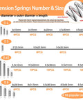 Big 133-Piece Zinc Extension Spring Assortment Box With 18 Sweet Sizes For Home Fixins, Auto Tuning, And All Your Tough DIY Hacks To Keep Things Running Smooth, size chart