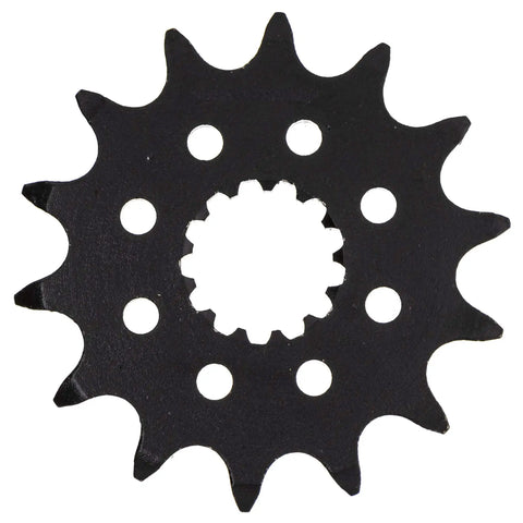 Close-up of front sprocket from Drive Sprocket And Chain Combo For Yamaha YZF R3 MT 03 YZF R25 MT 25 Front 14 Tooth Rear 43 Tooth 520V X Ring 112 Links Beefed Up Street Bike Chain Kit.
