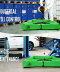Spill Containment Berm 3 By 3 Portable Folding PVC Tray For Oil And Lab Chemical Spills Heavy Duty Reusable Collapsible Secondary Containment Worksite Ready For Garage And Industrial Use in industrial and garage settings