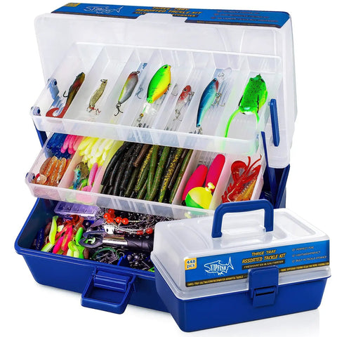 all fishing lures 24-Piece Lure Kit Tackle Box Set - Premium Bass Variety Pack with Poppers, Minnows, Frogs & Soft Baits There are 404 pieces of our tackle box with tackle contains all kinds of fishing gear and equipment can meet all your fishing needs. My All Time Favorite Lures