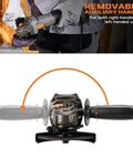 No Nonsense 4-1/2 Inch Angle Grinder 7 Amp 12000 Rpm featuring removable auxiliary handle for easy grip.