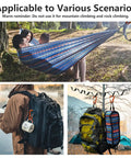 Heavy Duty Carabiner Clip 8KN 800KG Ultra Lightweight Aluminum Carabiners With Double Door D Ring used in hammock setup, backpack.
