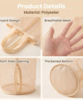 Round Hanging Mesh Sock Storage Bag With Nylon Pockets For Closet Door Organization And Dorm Room Essentials Quick Access Laundry Solution To Keep Your Socks Legit Neat And Pretty Dang Slick, showing lanyard design and thickened bottom.