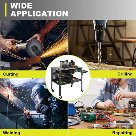 36 By 24 Inch Welding Table With Rolling Cart in cutting, drilling, welding, and repairing applications