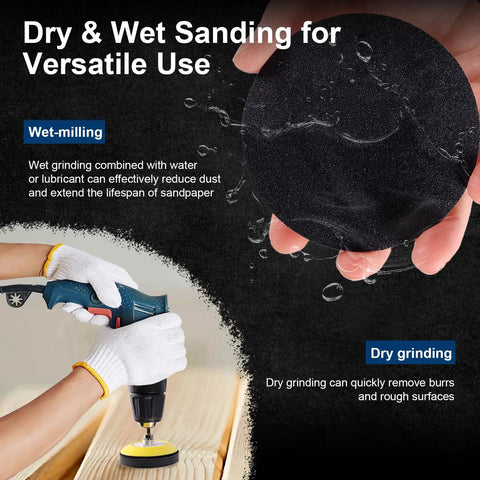 All In One 199 Piece 3 Inch Wet And Dry Sanding Disc Kit With Backer Plates Wool Pads And Polishing Pads in use