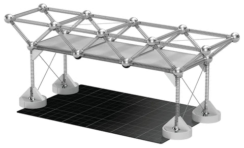 Structural Kit 2 Magnetic Modular System For Engineering And Architecture Education bridge model with 145 pieces