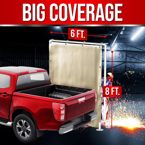 Heavy Duty Welding Blanket 6 Ft By 8 Ft 850GSM Fiberglass Fireproof Shield in industrial setting showing size and coverage