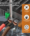 4 Gauge AWG Power Ground Wire Kit 15 Ft Black And 15 Ft Red With Heavy Duty Shielded CCA Soft Automotive Wiring For Car Audio Amp Speaker RV Trailer Marine Solar Needs Plus Lugs And Heat Shrink Tubes, EMI/RFI shielded terminals