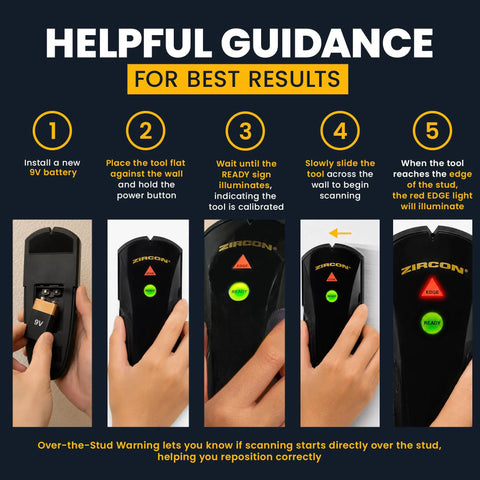 Easy Peasy Electronic Stud Finder For Wood And Metal Walls With Sharp Drywall Edge Detection No Sweat Wall Scanner Tool Great For Hanging Pictures Frames And Heavy Shelves Without Any Guesswork