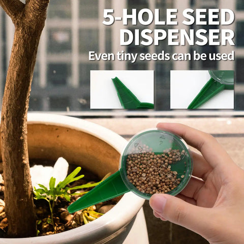 Compact Mini Handheld Seed Spreader Kit With Four Seeders Two Shovels And Five Seed Boxes Grab And Go Garden Seeder Tool Set