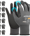 W1 PU Coated Work Gloves For Men And Women With Superior Grip And Touchscreen Compatibility All Day Comfort Breathable Safety Gloves For Warehouse Construction And Gardening 12 Pairs Gray X Large
