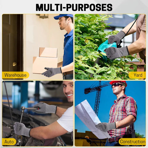 Grippy Micro Foam Nitrile Coated Work Gloves 32 Pairs Seamless Knit Nylon Touchscreen Ready Oil and Grease Resistant Grip for Warehouse Packing Construction and Gardening Extra Large used in various tasks
