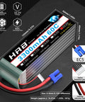 Two Pack 6S 3300mAh LiPo Battery EC5 60C Soft Case 22.2V for RC Plane with 6000mAh capacity and EC5 plug visible.
