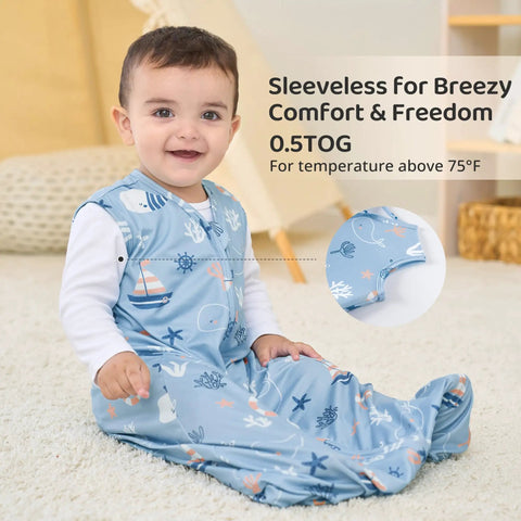 Lightweight Baby Sleep Sack Cozy As A Cloud 0.5 Tog Wearable Blanket For 0 To 6 Months Two Way Zipper Newborn Infant Sleeping