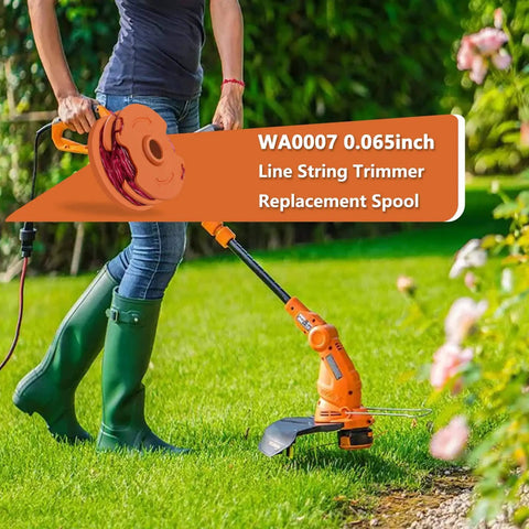 Trimmer Spools For Worx Weed Eater WG116 WG119 WG183 Two Spool Pack With 16 Feet Each Of 0.065 Inch Auto Feed Replacement