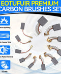 70 Piece Electric Motor Carbon Brush Set With 11 Assorted Sizes Thicker Copper Wire And Premium Graphite Displayed