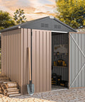 Beefy Outdoor Storage Shed 4x6 Metal Garden Shed With Lockable Doors For Backyard Patio And Outside Use Spacious 24 Sq Ft