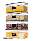 Airtight Food Storage Containers With Lids 4 Pack 3.2L Plastic Spaghetti Canisters For Pasta Organizer BPA Free