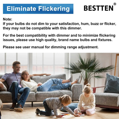 Image showing a family in a living room discussing the Five Pack Single Pole And Three Way Dimmer Light Switch With Wall Plates.