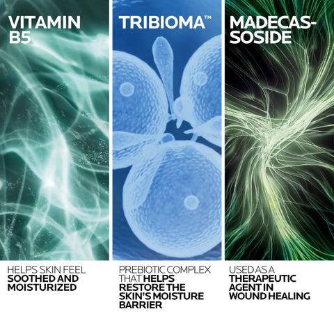 Image of Vitamin B5, Triboima, and Madecassoside, showcasing key ingredients for Ultimate Go To Healing Balm With Vitamin B5 Soothing Cream.