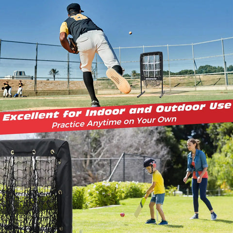 9 Hole Pitching Net With Adjustable Height And 18 By 22 Strike Zone Baseball And Softball Practice Target in outdoor use