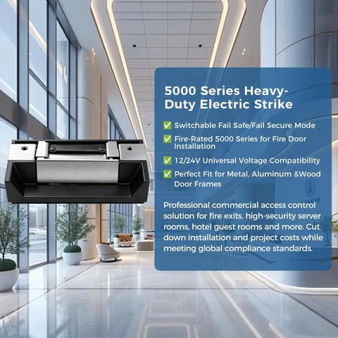 Heavy Duty Electric Strike For Latchbolt Locks Dual Voltage 0.5 To 0.625 Inch Bolt Compatible With Hes 5000C 630
