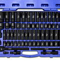 Half Inch Drive Impact Socket Set With 65 Piece Deep And Shallow Sockets SAE And Metric Sizes Adapters And Ratchet Handle Included