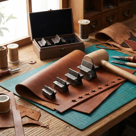 Star Shape Leather Cutting Dies Set Four Piece Alloy Steel Hollow Cutter Punch Tools With Storage Box for crafts