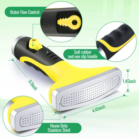 Fan Spray Nozzle For Garden Hose With Flow Control And Ergonomic Insulated Grip Built Tough Heavy Duty Hose Head Sprayer