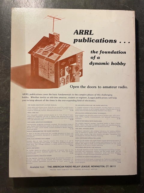 ARRL publications flyer featuring Solid State Design For The Radio Amateur A Practical Ham Radio Handbook For Enthusiasts.