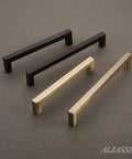 Brushed Antique Brass Square Cabinet Pulls Six And One Quarter Inch Center To Center Handles Pack Of Ten For Kitchen Cabinets Drawers And Dressers Hardware AL3041AB