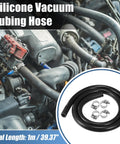 Silicone Vacuum Hose 1m 9mm ID For Turbo Boost, Air Intake, And Auto Vacuum Lines, Durable High Temp Black Tubing For Engine Use